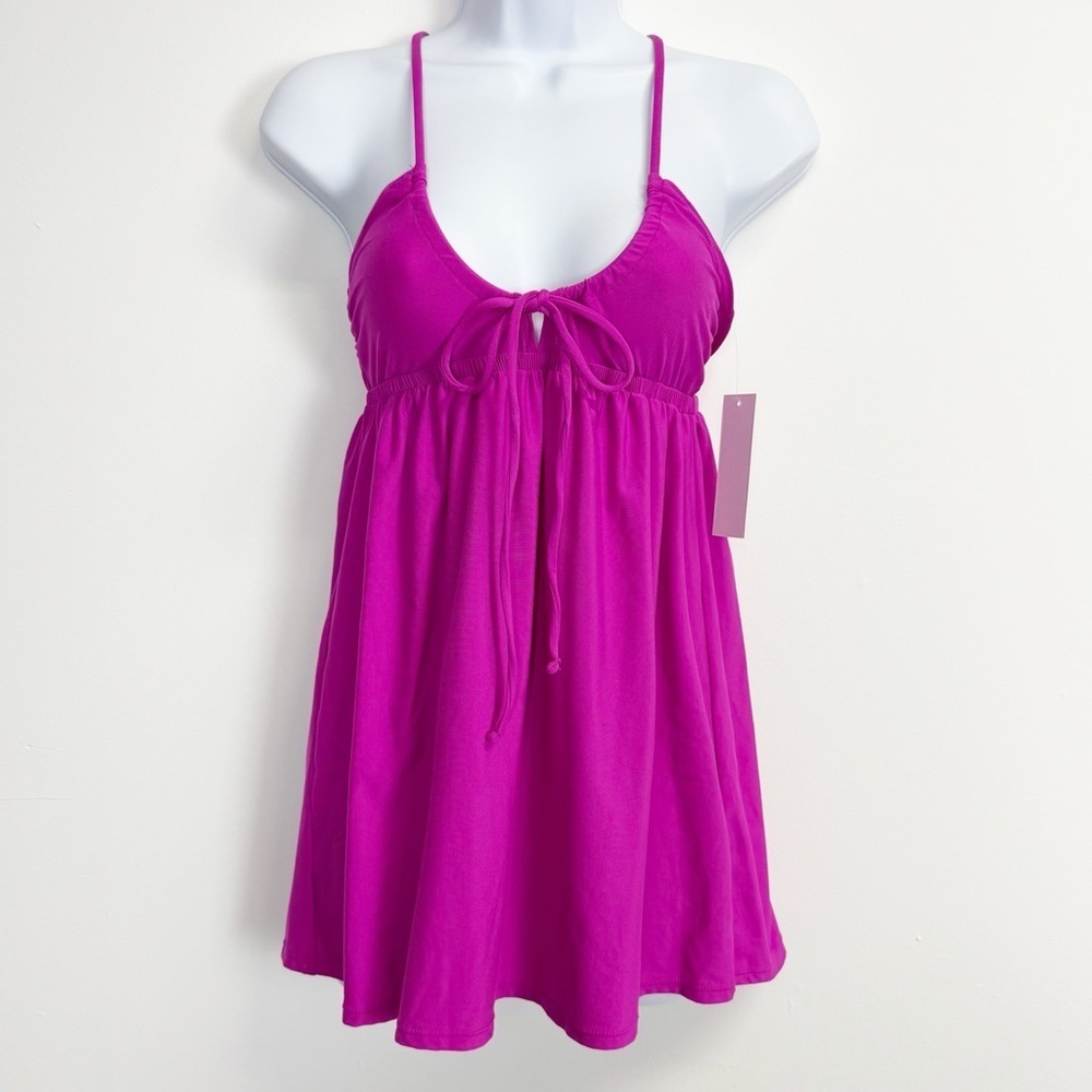Salt + Cove Dress Womens Juniors XS Pink Strappy Empire Waist Swim Cover Up